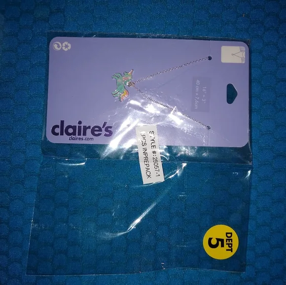 Glitter Pastel Unicorn Pendant Necklace Turquoise - Picture 7 of 13